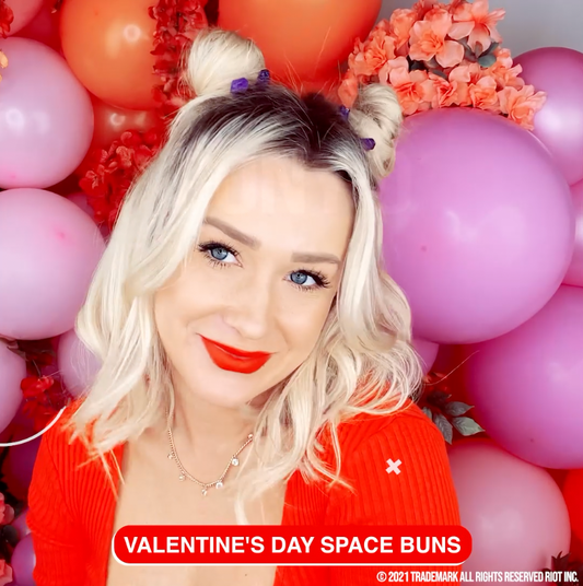 Space Buns Hairstyle for Valentine's Day