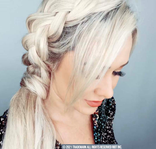Beautiful braided style created with PONY-O foldable hair ties