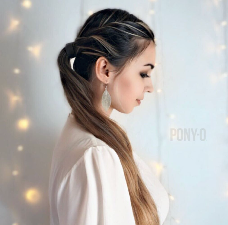 PONY-O 4 Pack Original Hair Tie Alternative - Revolutionary Ponytail Holder Hair Accessories for Women - Medium Size PONY-O for Normal Hair - Black