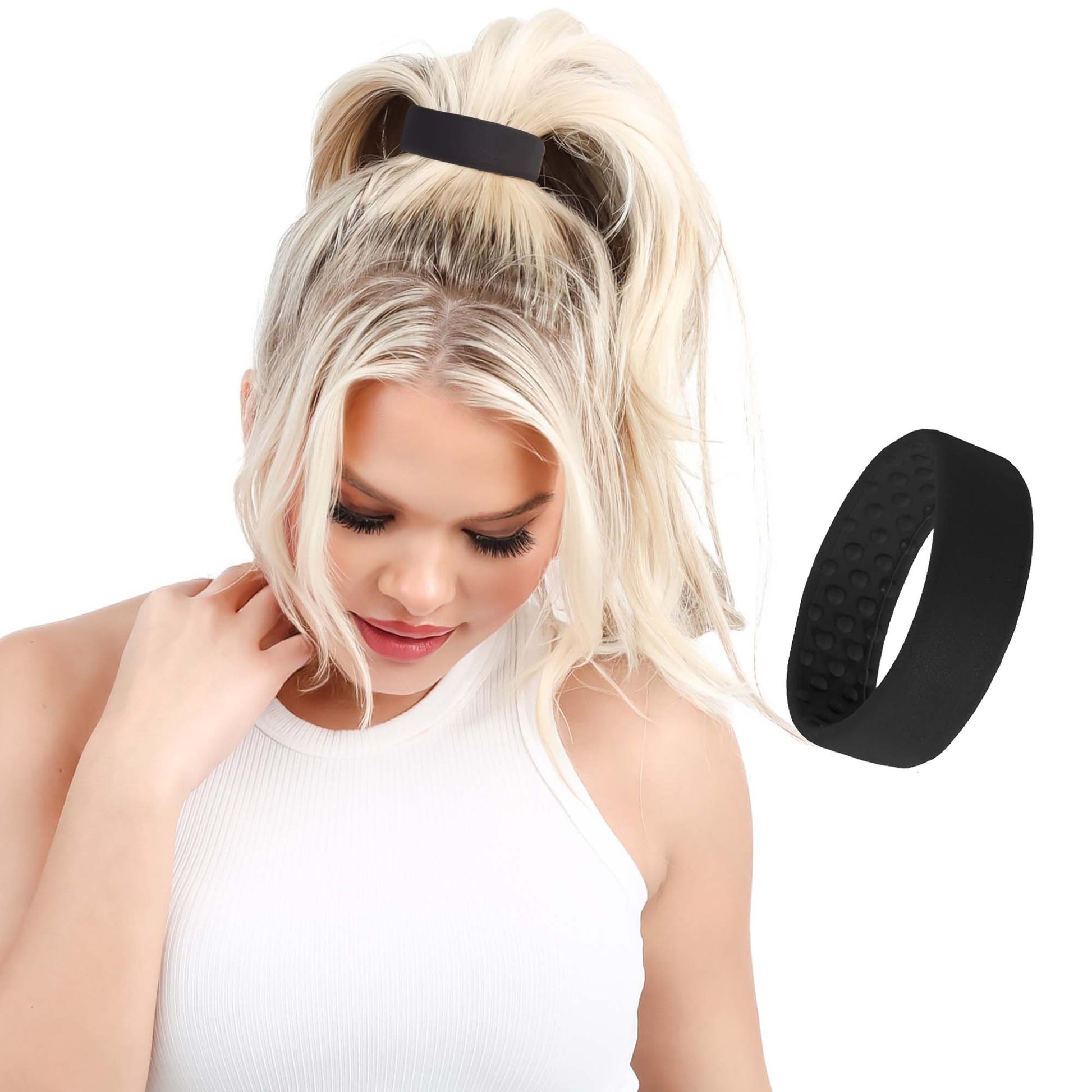 Say Goodbye to Hairties, and Hello to PonyO  PonyO is the only hair  accessory on the market designed to hold any hair type super tight without  ever damaging or creasing your