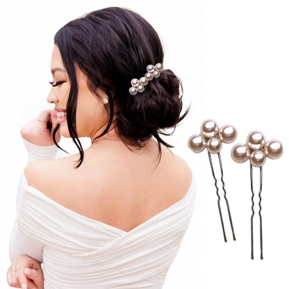 2 pack: Cream Pearl Cluster PINZ to replace bobby pins.