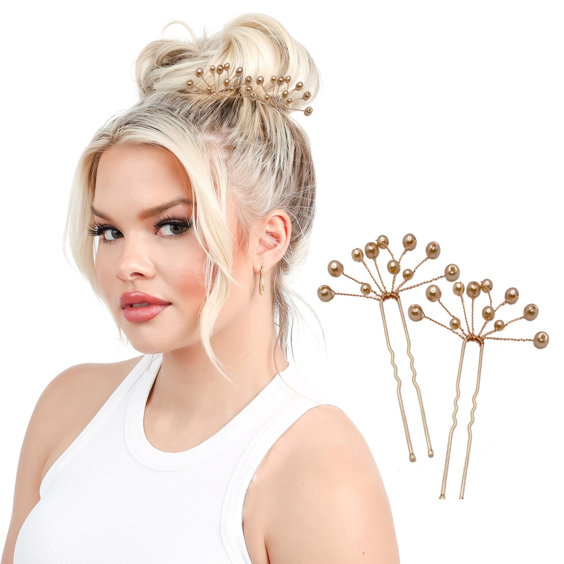 2 pack: Rose Gold Fan cluster PINZ to replace bobby pins.