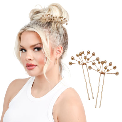 2 pack: Rose Gold Fan cluster PINZ to replace bobby pins.