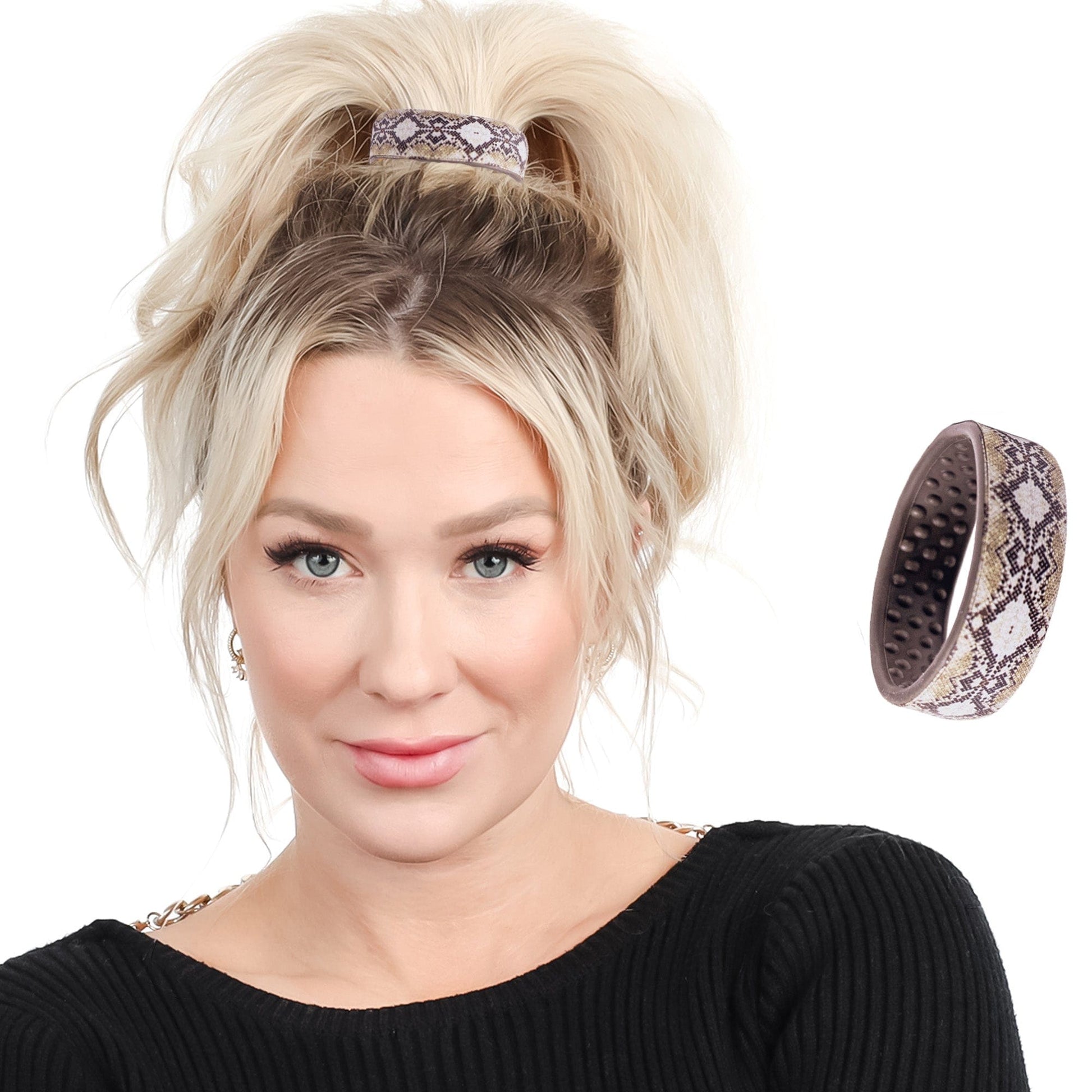 Snakeskin Limited Edition Designer PONY-O. This larger size is perfect for ponytails and all-up styles