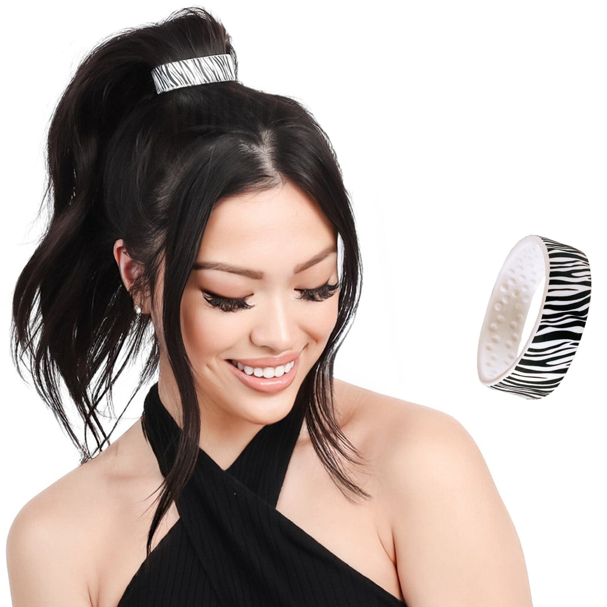 Zebra Limited Edition Designer PONY-O. This larger size is perfect for ponytails and all-up styles.