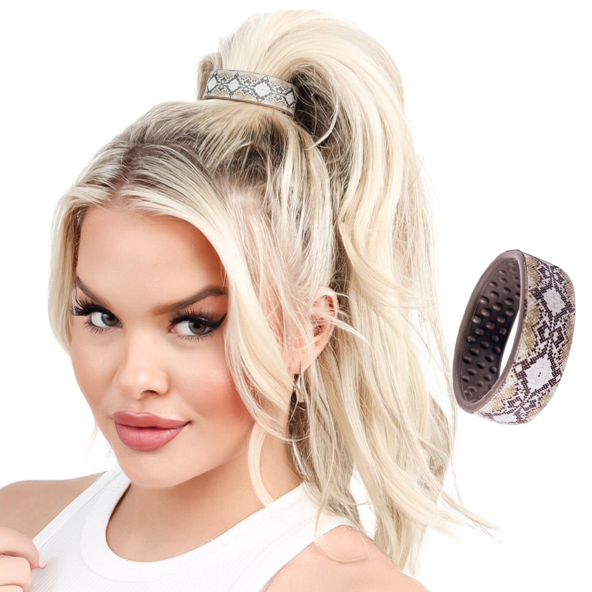 Snakeskin Limited Edition Designer PONY-O. This larger size is perfect for ponytails and all-up styles