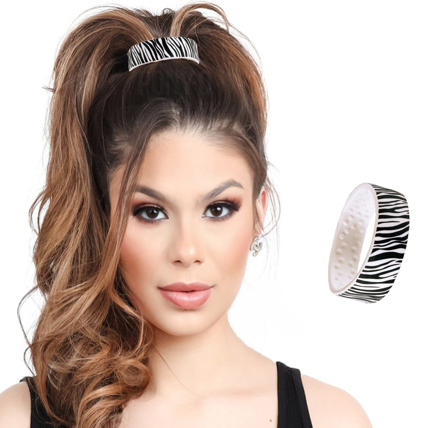 Zebra Limited Edition Designer PONY-O. This larger size is perfect for ponytails and all-up styles.
